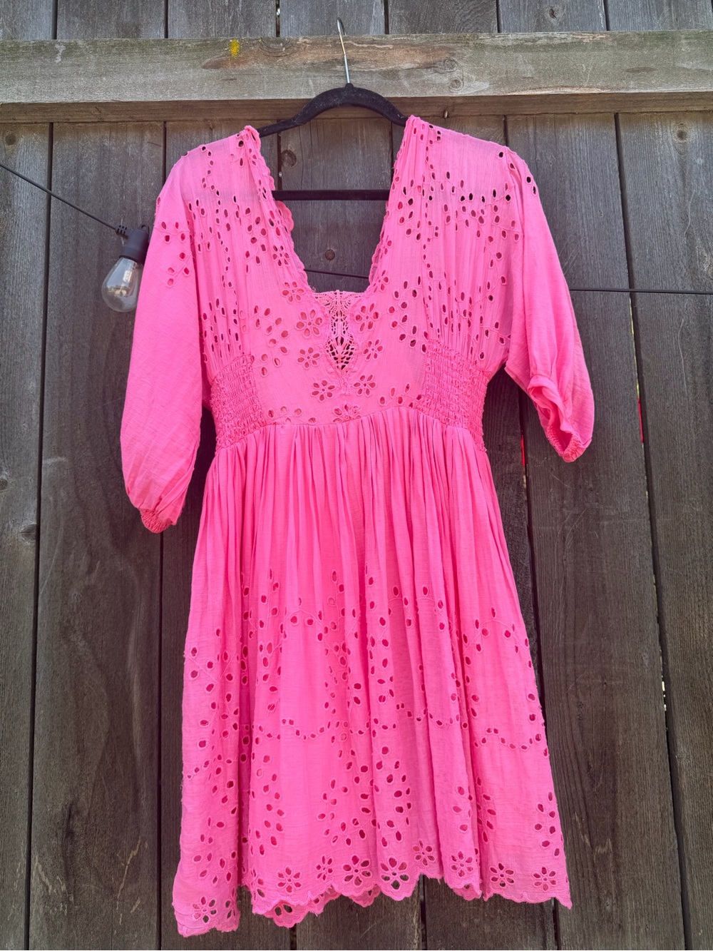 Women’s Pink Eyelet Cotton Dresses